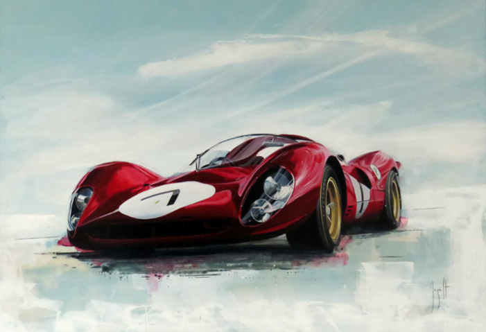 Emmanuel Mergault, les autos à l&rsquo;aquarelle