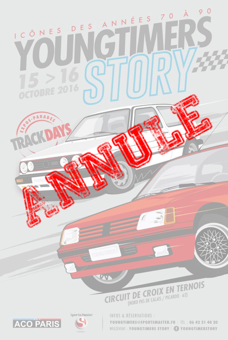 [Annulé] Youngtimers Story 2016 à Croix en Ternois, un autre trackday young