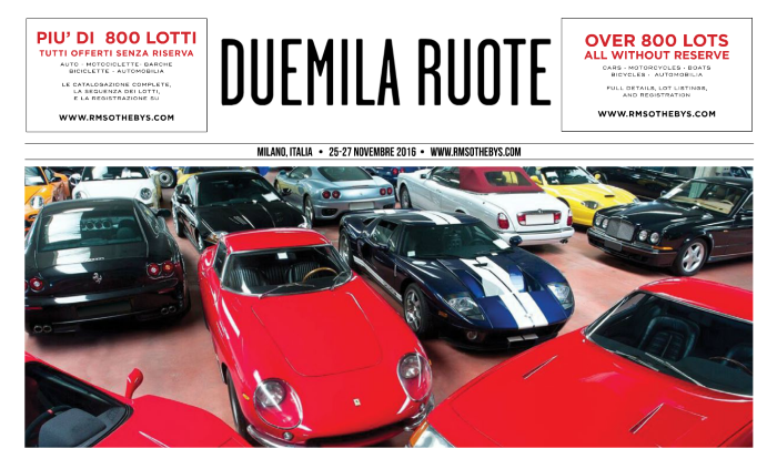 800 Lots pour la vente Duemila Ruote de RM Auctions !