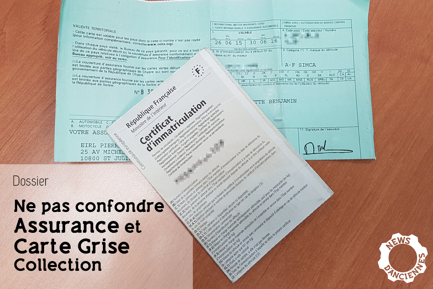 Automobile de collection : ne pas confondre assurance et carte grise collection