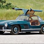 Gooding Co à Pebble Beach Mercedes Benz 300 SL Gullwing Verte- Gooding and Co à Pebble Beach
