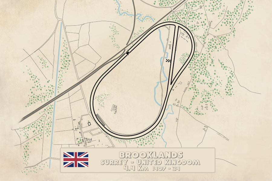 Certaines parties du Circuit de Brooklands Classées Comme Monuments à Risque