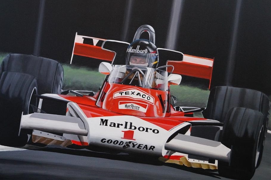 La course comme sujet principal des peintures de Laurent Gay