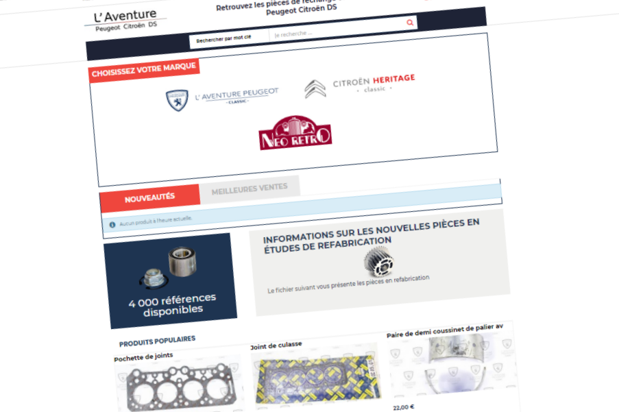 L&rsquo;Aventure Peugeot Citroën DS a maintenant son site de vente de pièces