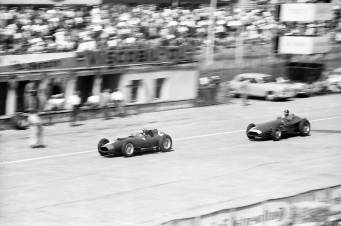 Fangio chases Collins Nurburgring 1957- Lancia D50