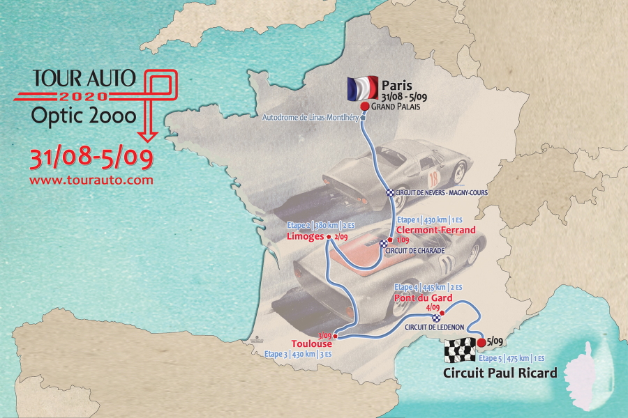 On connaît le parcours du Tour Auto 2020 (en détail cette fois)