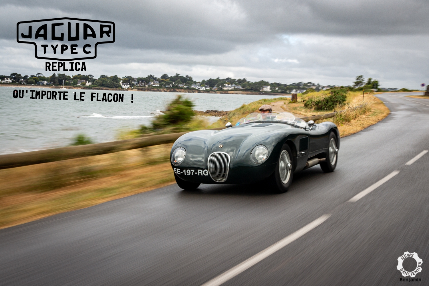 Au volant d&rsquo;une Jaguar Type C replica, qu&rsquo;importe le flacon !