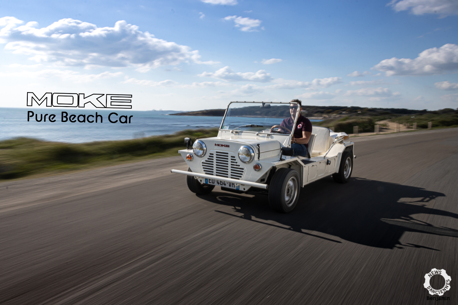 Au volant d&rsquo;une Mini Moke, pure beach car
