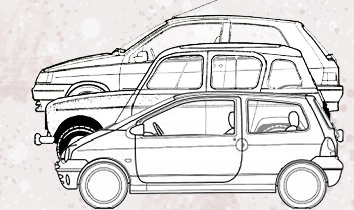 Comparaison Taille Twingo 4L Clio- twingo