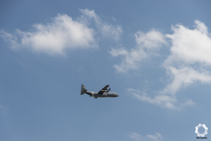 C130 Hercules au dessus du Rallye de Fougères 2023