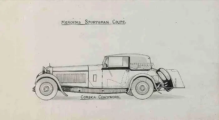 Dessin Mercedes Corsica par Bonhams- Corsica
