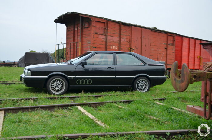 Essai Audi Coupe GT 1986 lateral gauche Hugues- Audi Coupé GT