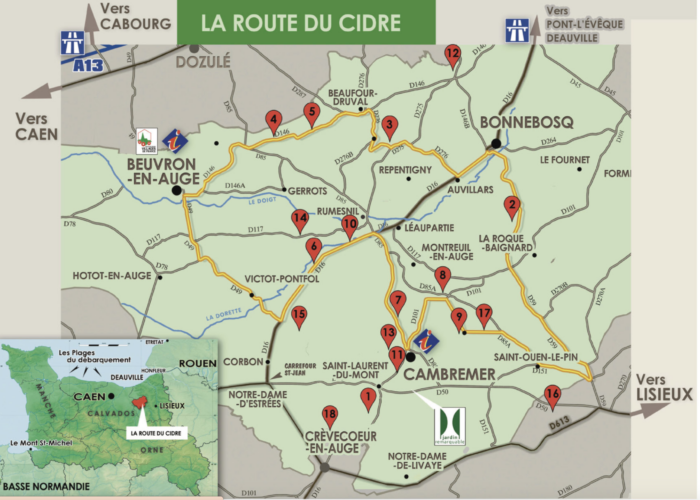 La route du cidre carte-