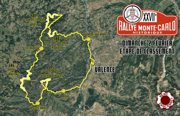 Guide du Monte Carlo Historique 2025 Carte Recapitulative de la Deuxieme Journee par News dAnciennes 2- Rallye Monte-Carlo Historique 2025