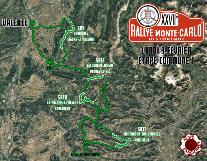 Guide du Monte Carlo Historique 2025 Carte Recapitulative de la Troisieme Journee par News dAnciennes 1- Rallye Monte-Carlo Historique 2025