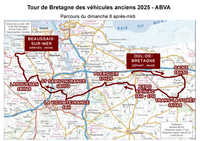 Carte Tour de Bretagne Dimanche 8 Juin Aprem-