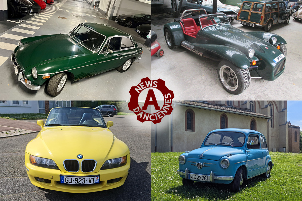 4 petites annonces de voitures anciennes, nouveau tour d&rsquo;Europe